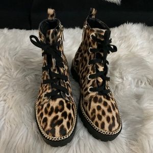 Gianni Bini Leopard Print ankle boots